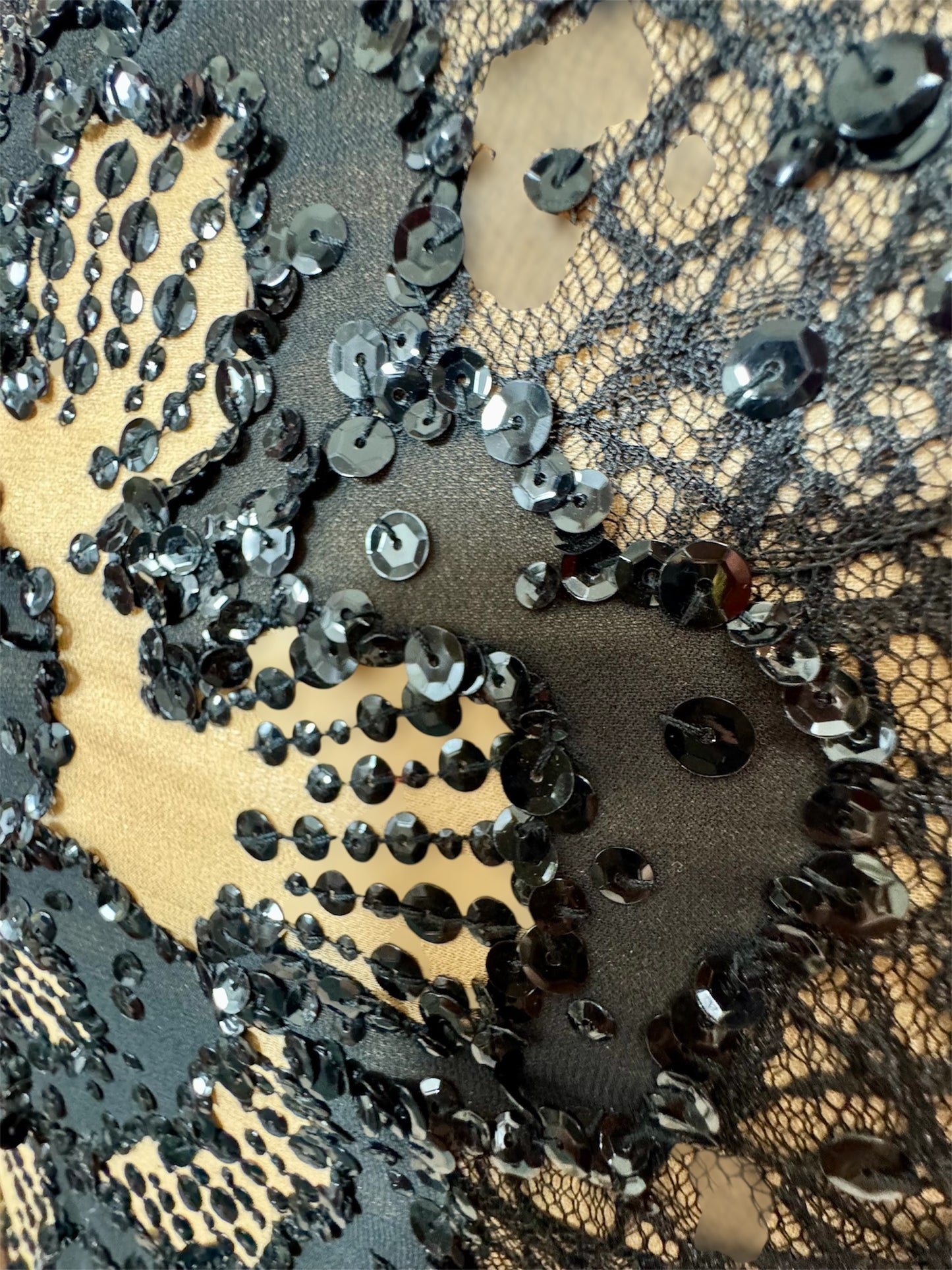 Y2K Deadstock Mandalay Dress – Blush Satin with Black Lace, Size 6