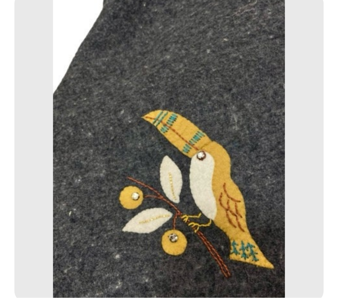 50's Felt Circle Skirt with African Safari Motif Appliqués