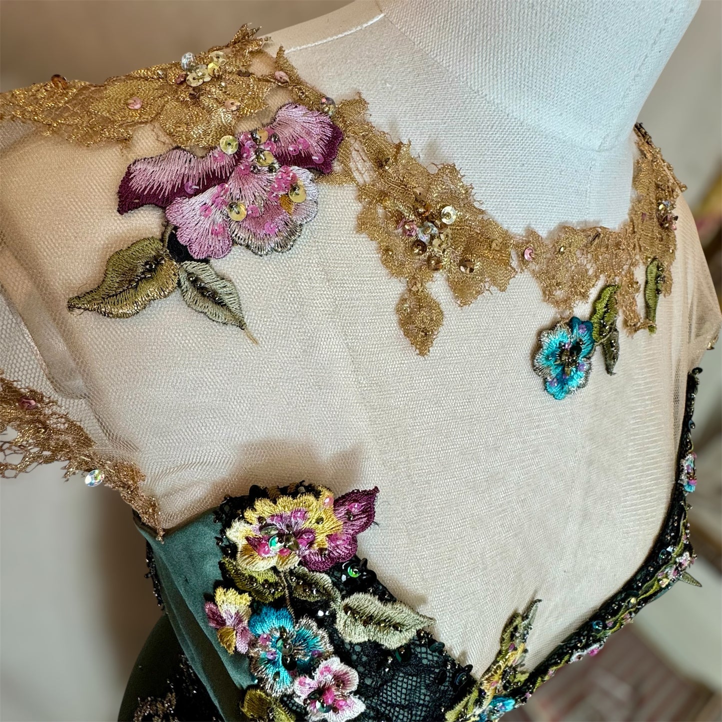 Vintage Deadstock y2k Mandalay green dress sz 6