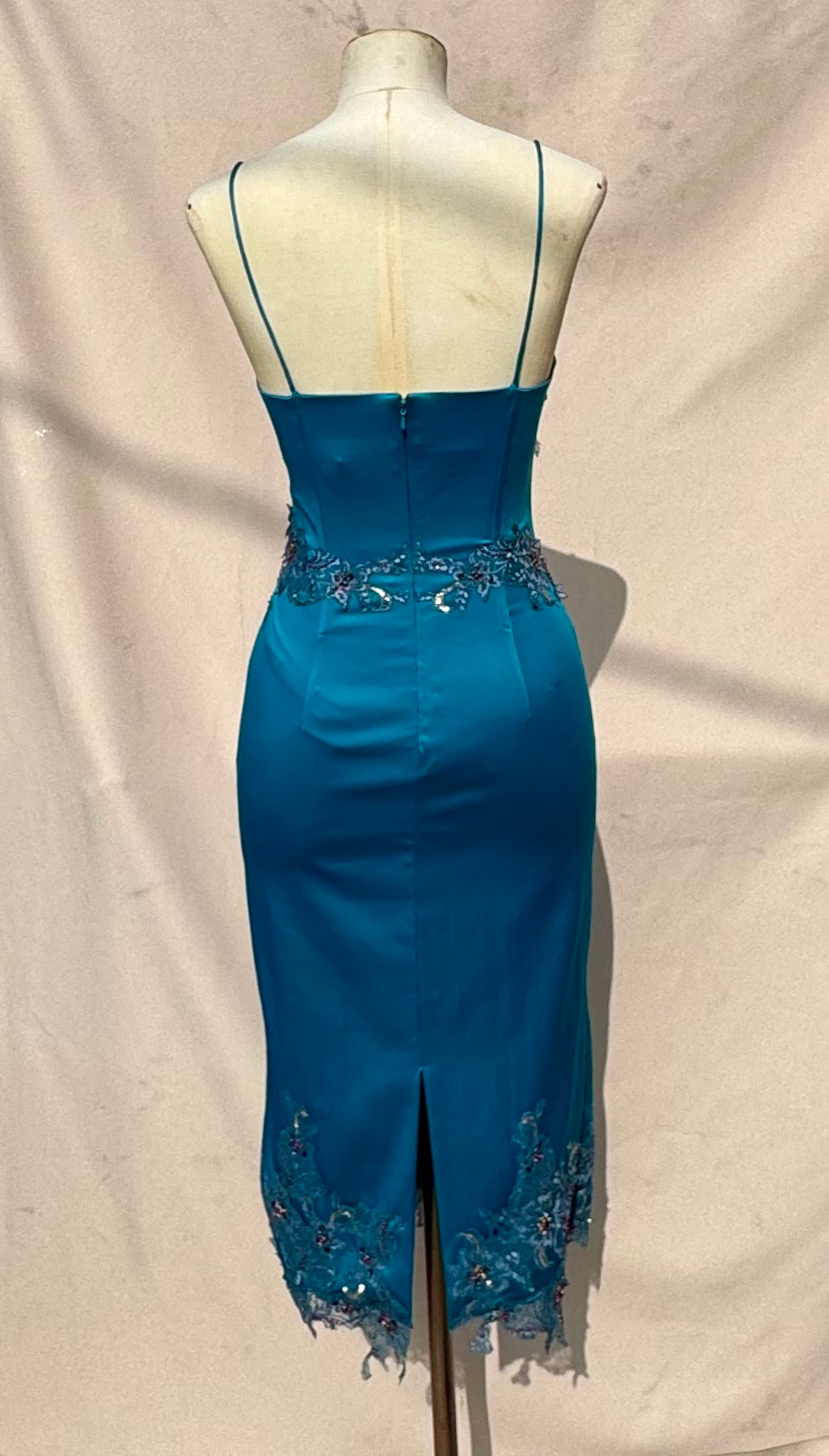 Y2K Deadstock Mandalay blue Midi Dress – Size 6