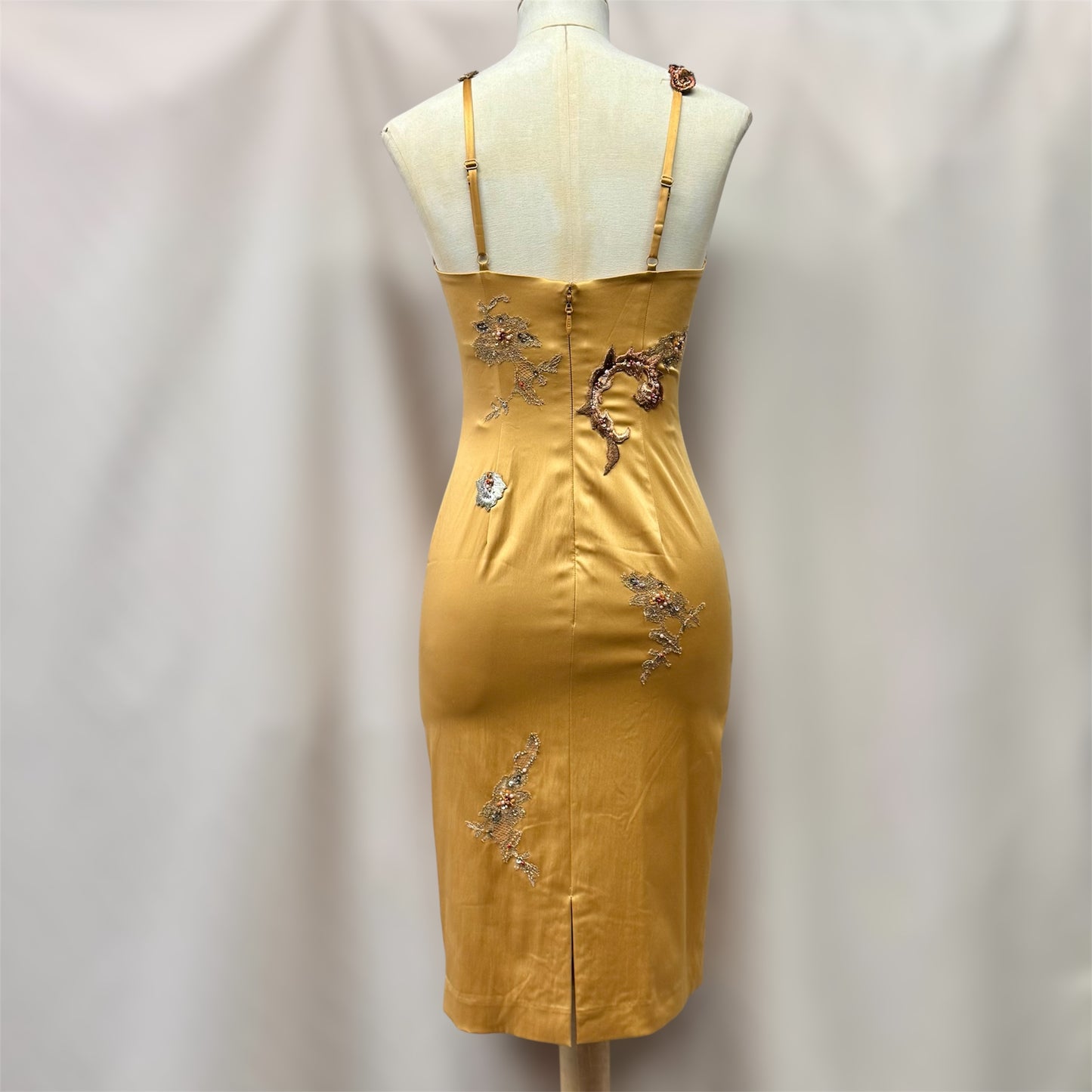 Vintage Y2K Deadstock Mandalay Satin Beaded Dress