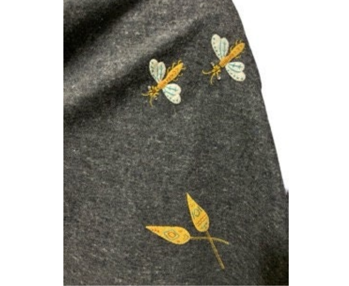 50's Felt Circle Skirt with African Safari Motif Appliqués