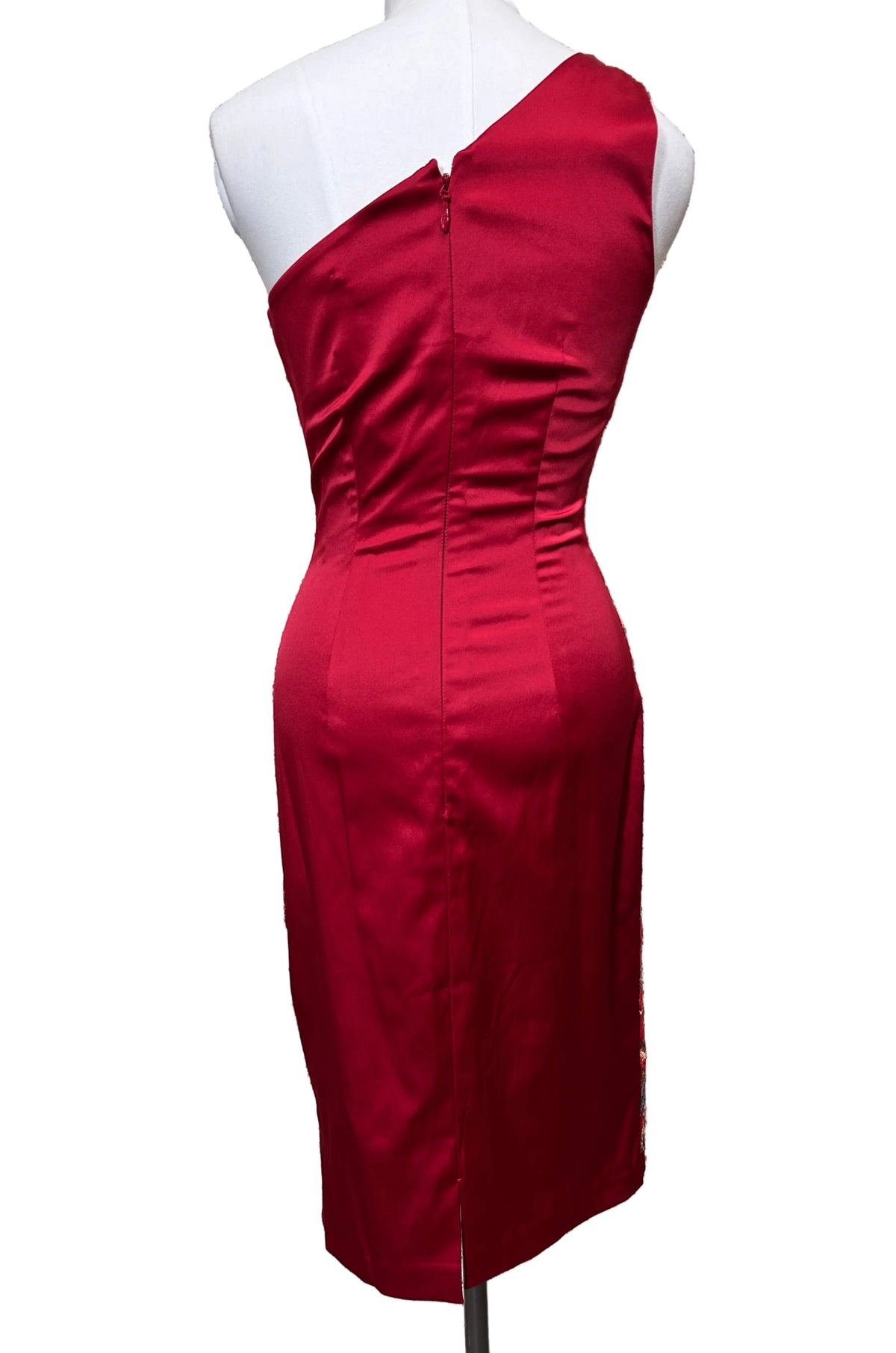 Mandalay Couture One-Shoulder Beaded Cocktail Dress – Size 6