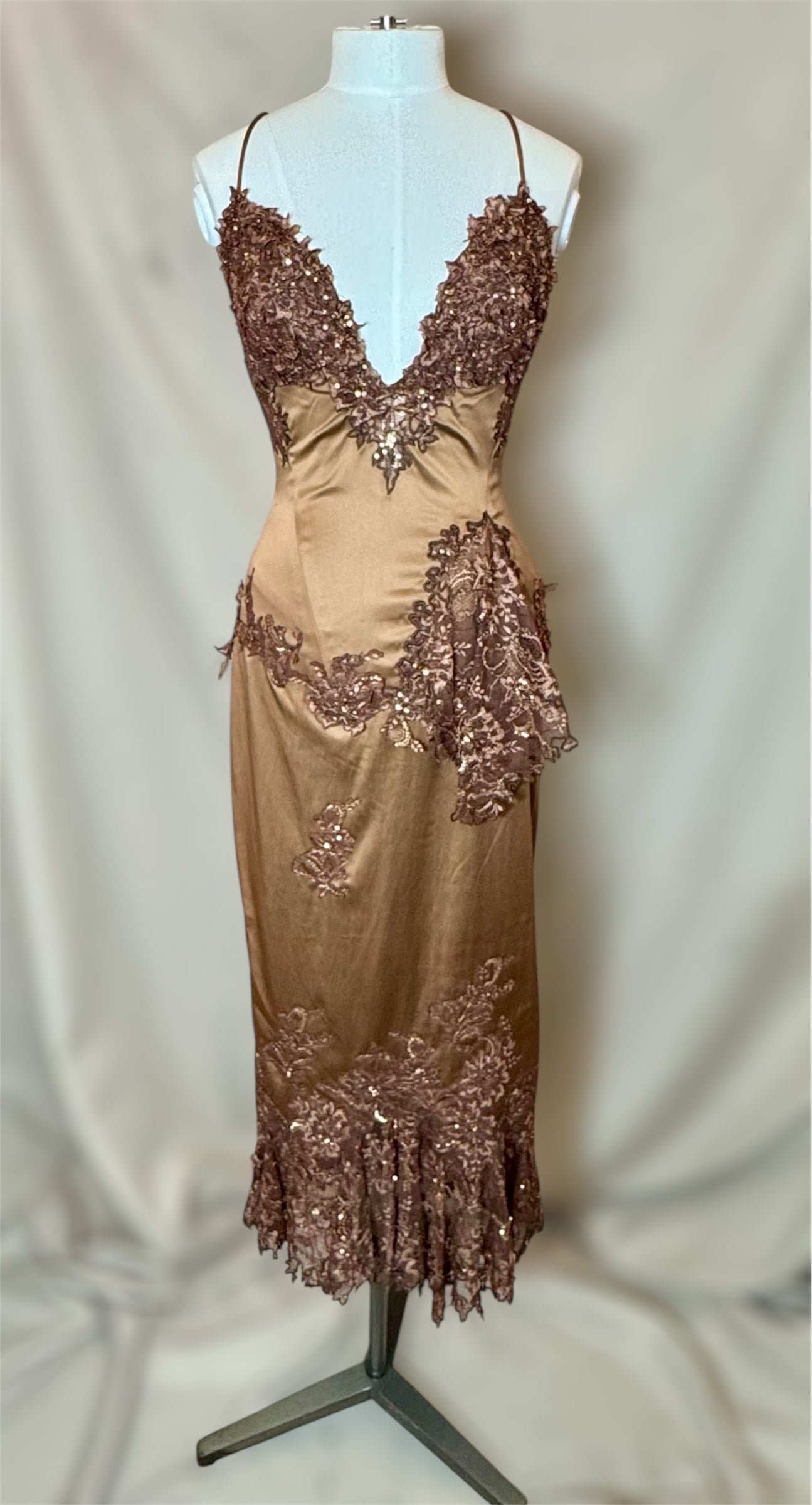 Y2K Deadstock Mandalay Bronze  Dress, Size 6