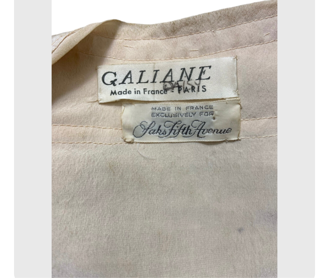 70’s Galiane for Saks Silk Blouse with Renaissance Inspired Details