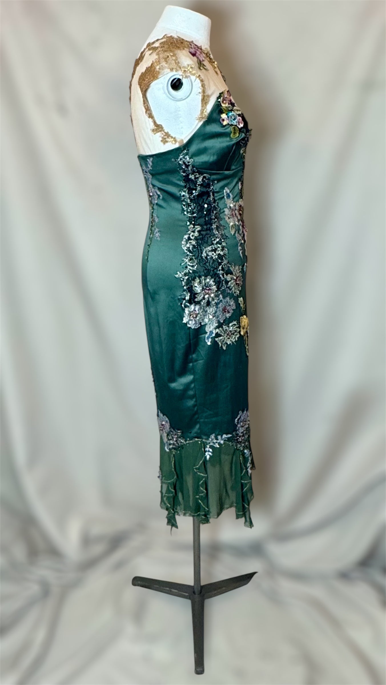 Vintage Deadstock y2k Mandalay green dress sz 6