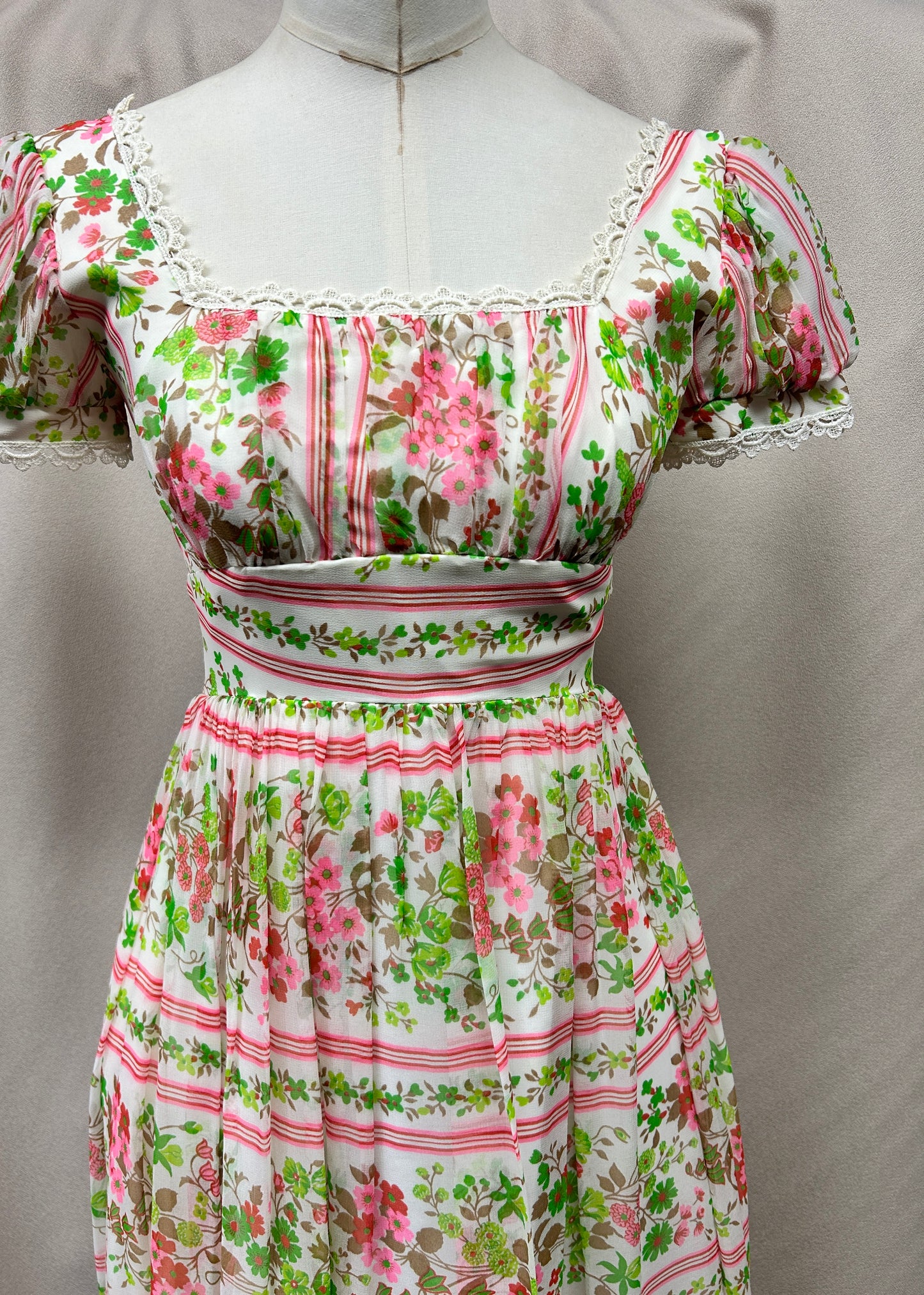 Vintage Regency Revival Floral Maxi Dress – Bridgerton-Inspired Romance