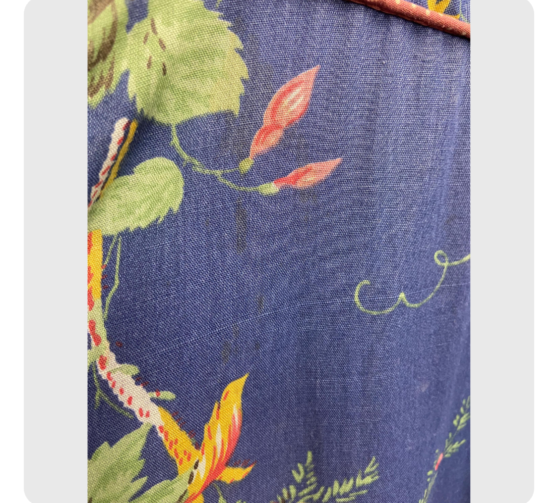 70’s Floral Cotton Maxi-Dress with Short Sleeves and Swiss Waist