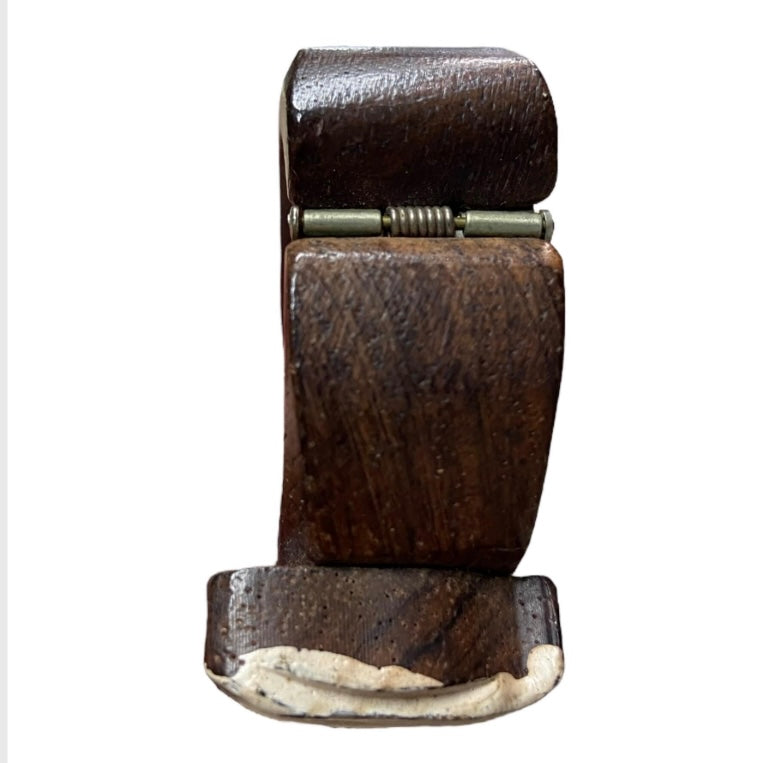RARE WWII Era Wooden Clamp Bracelet with Carved Sailor’s Face