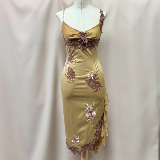 Mandalay vintage y2k dead stock embroidered midi dress