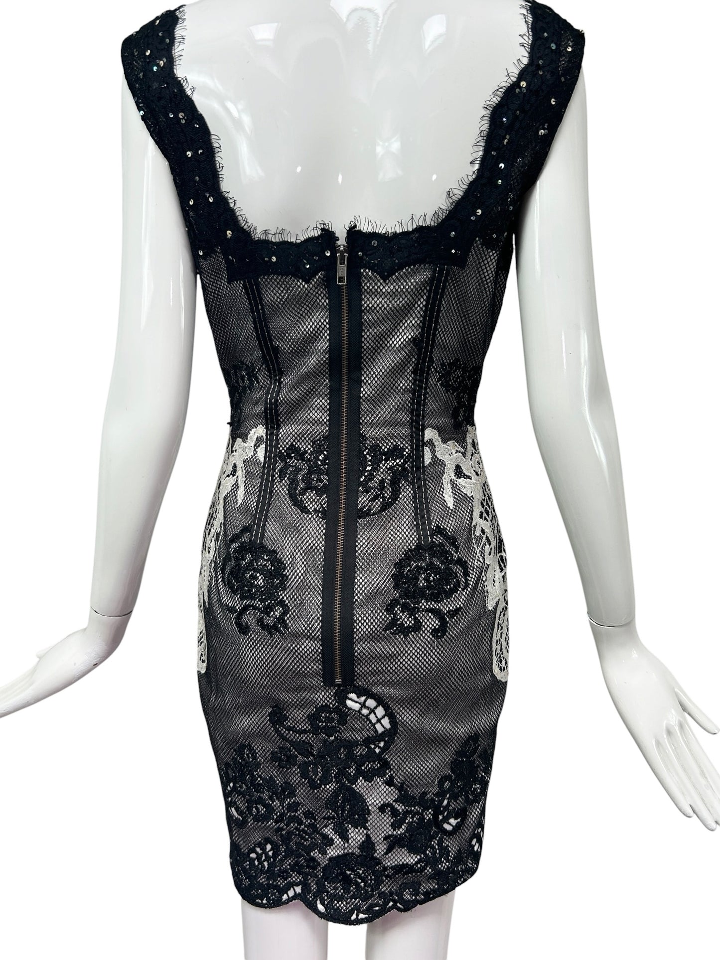 Mandalay Patchwork Lace Corset Dress – Deadstock Y2K Lingerie-Inspired Cocktail Dress | Size 6