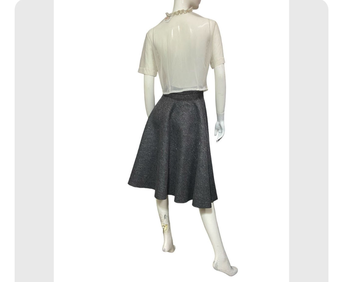50's Felt Circle Skirt with African Safari Motif Appliqués