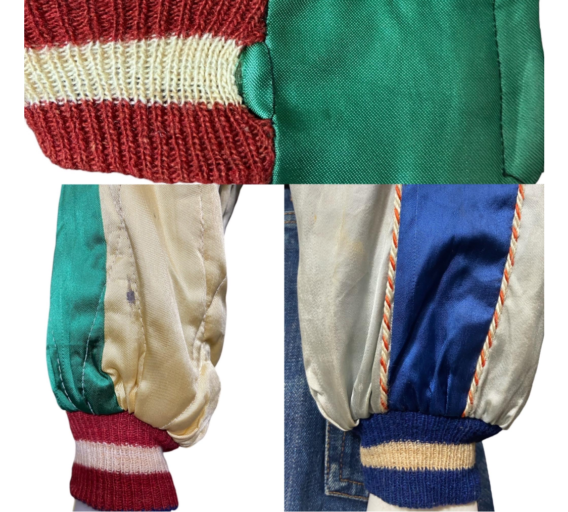 REVERSIBLE 50’s Satin Bomber Japan Souvenir Jacket with Tiger, Eagle and Map Embroidery