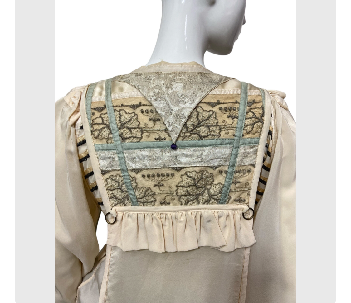 70’s Galiane for Saks Silk Blouse with Renaissance Inspired Details