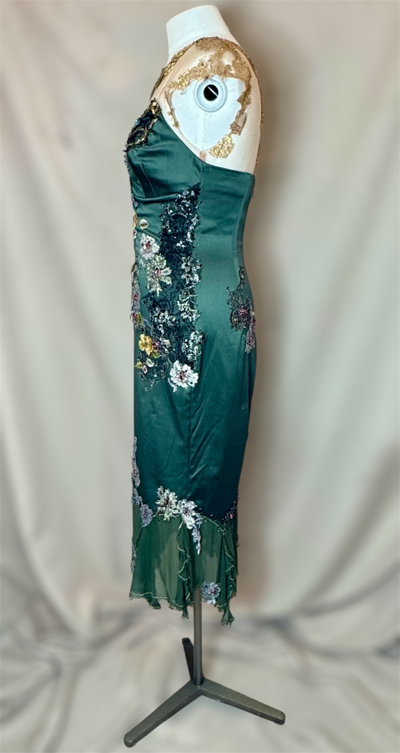 Vintage Deadstock y2k Mandalay green dress sz 6