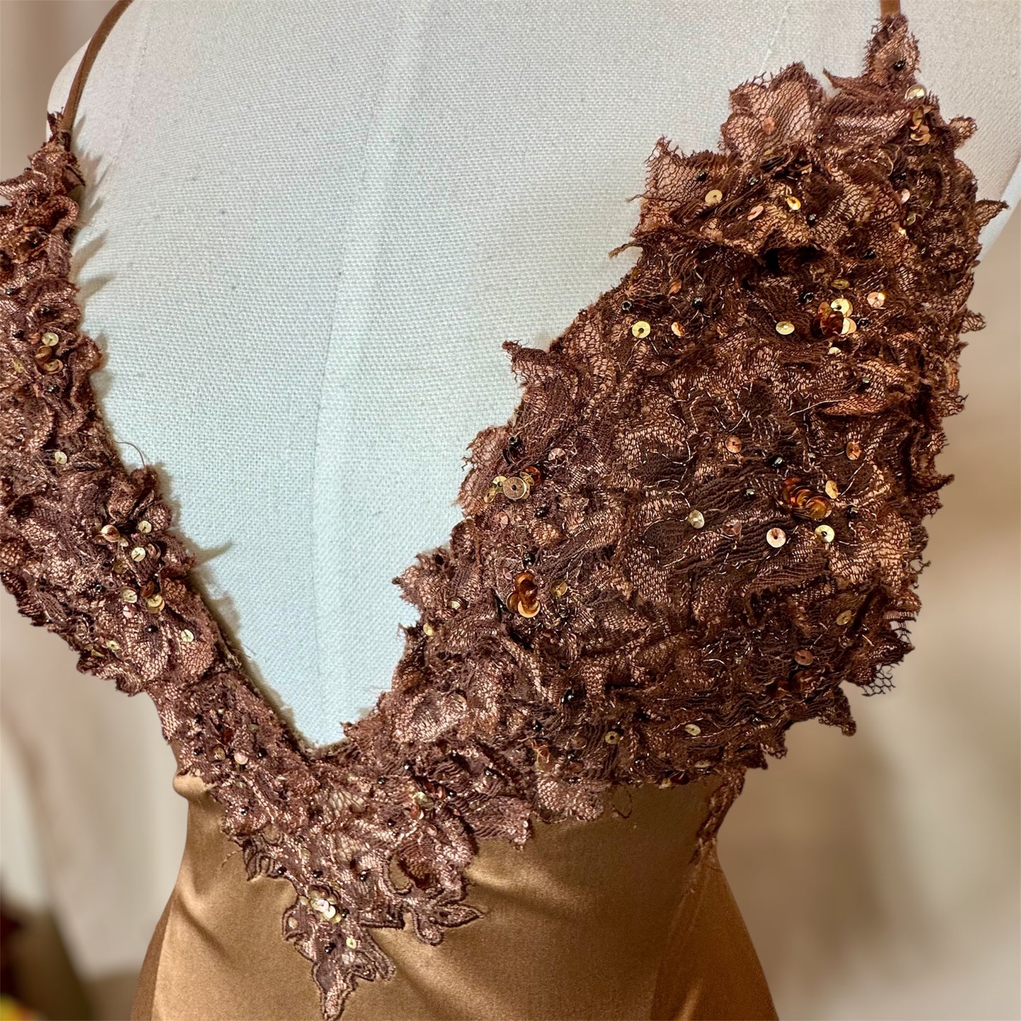 Y2K Deadstock Mandalay Bronze  Dress, Size 6