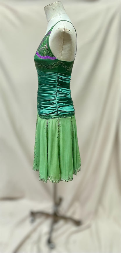 Deadstock Y2K Mandalay green Sharon Midi Dress – Size 10