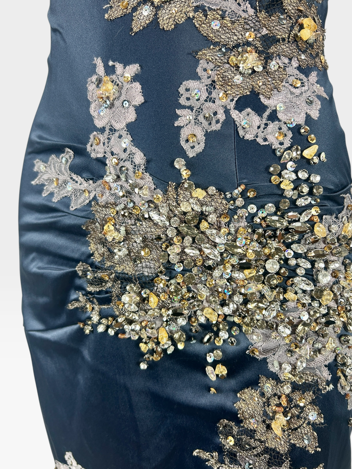 Navy Satin stretch Mandalay dress size 8