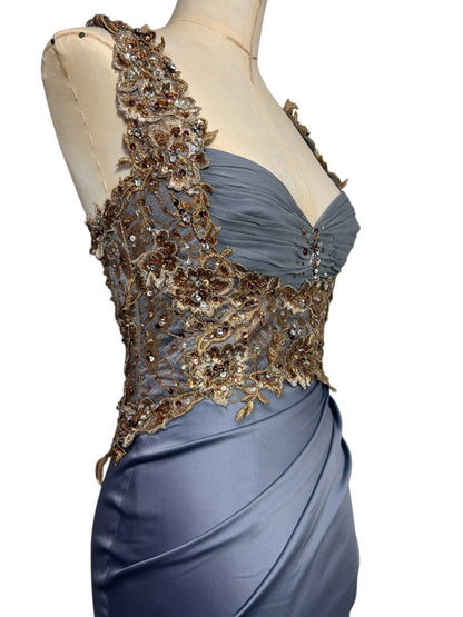 Deadstock Mandalay French Blue Embellished Dress – Size 6