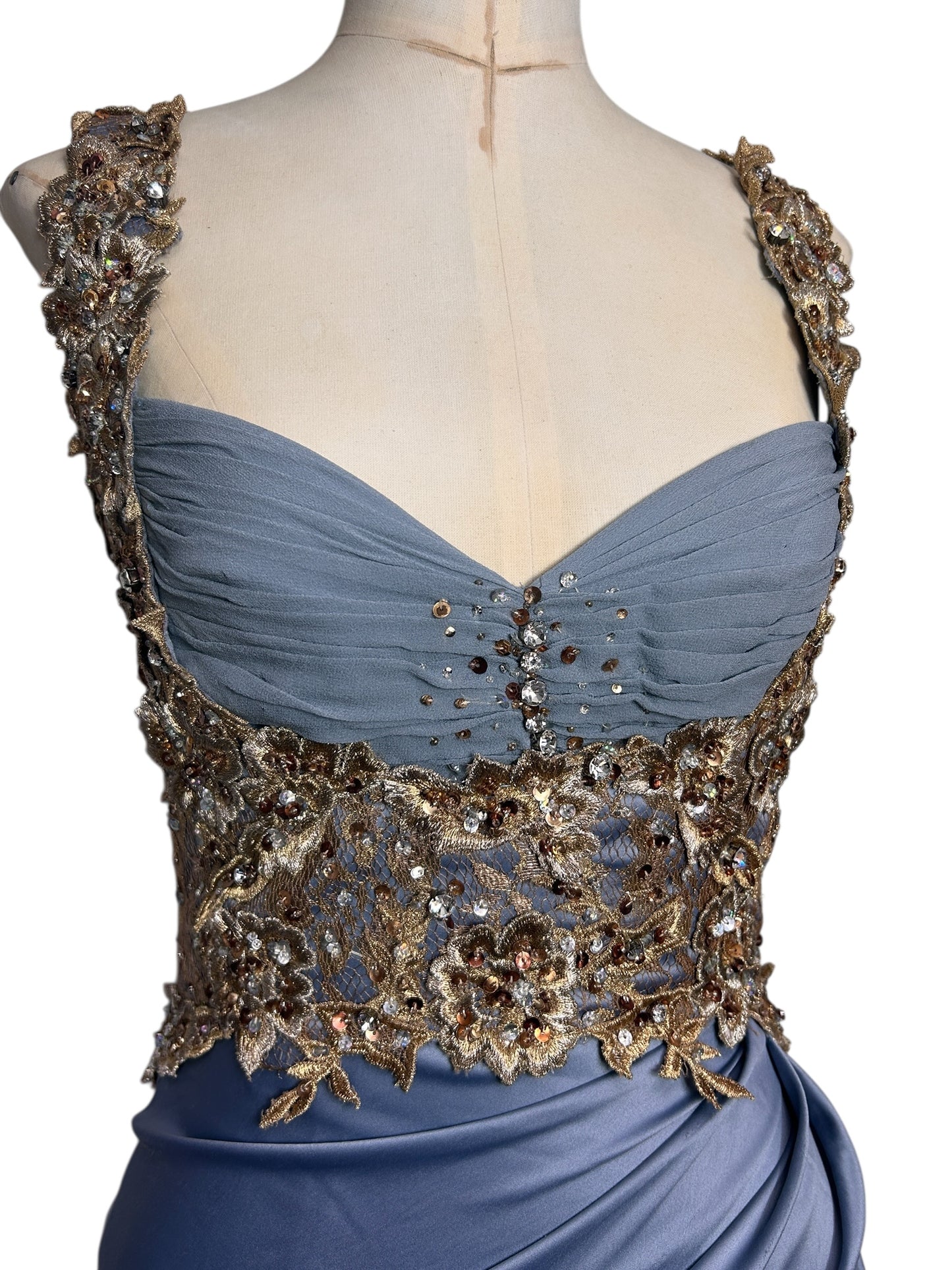 Deadstock Mandalay French Blue Embellished Dress – Size 6