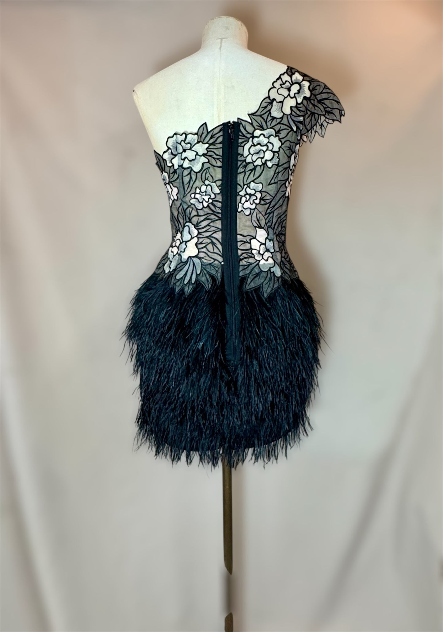 Y2K Deadstock Mandalay One-Shoulder Mini Dress – Pink & Black, Size 6