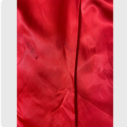 50’s Red Wool Chimayo Poncho Style Jacket with Fringe Trim