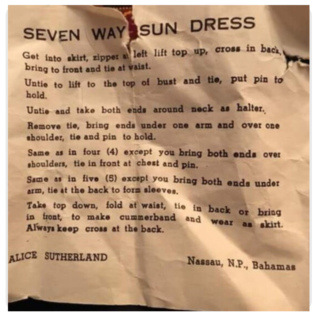 1950s 7 way dress. RARE! w 26”