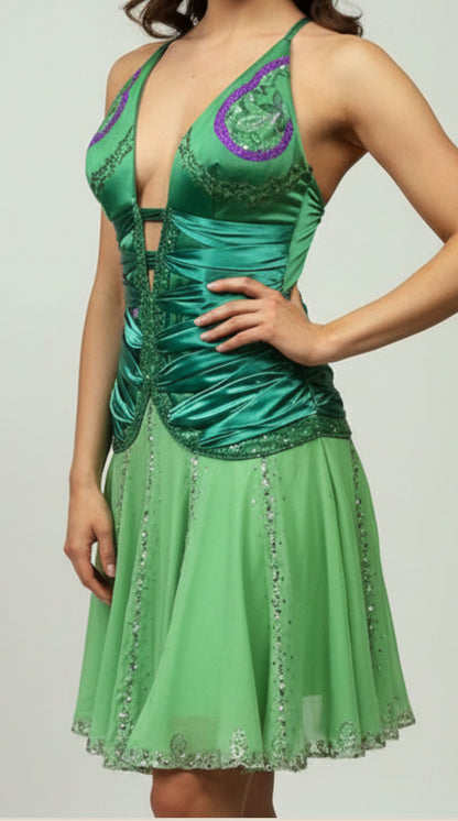 Deadstock Y2K Mandalay green Sharon Midi Dress – Size 10