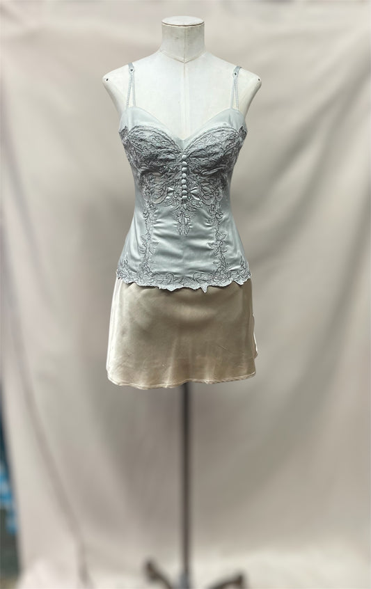 ✨ Y2K Deadstock Mandalay Corset Bustier Tank Top – Size 8 ✨