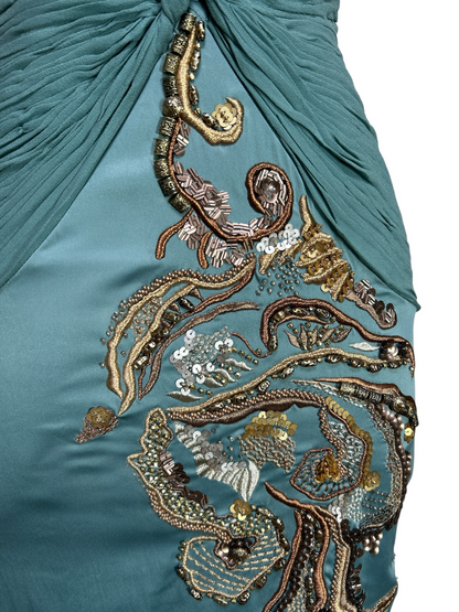 Deadstock Mandalay Robin’s Egg Blue Silk & Satin Dress — Size 6
