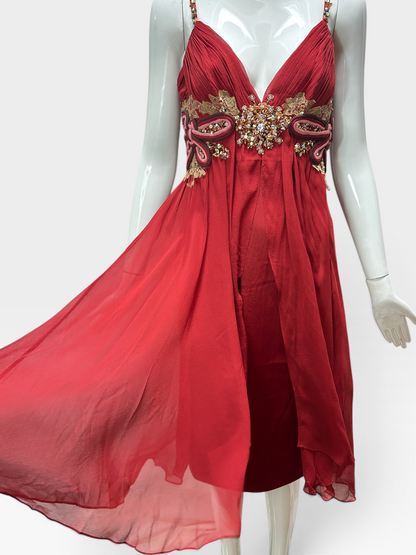 Ruby red silk Mandalay baby doll size 6