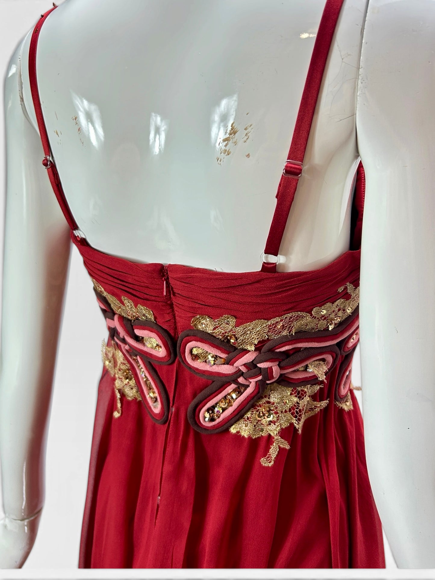 Ruby red silk Mandalay baby doll size 6