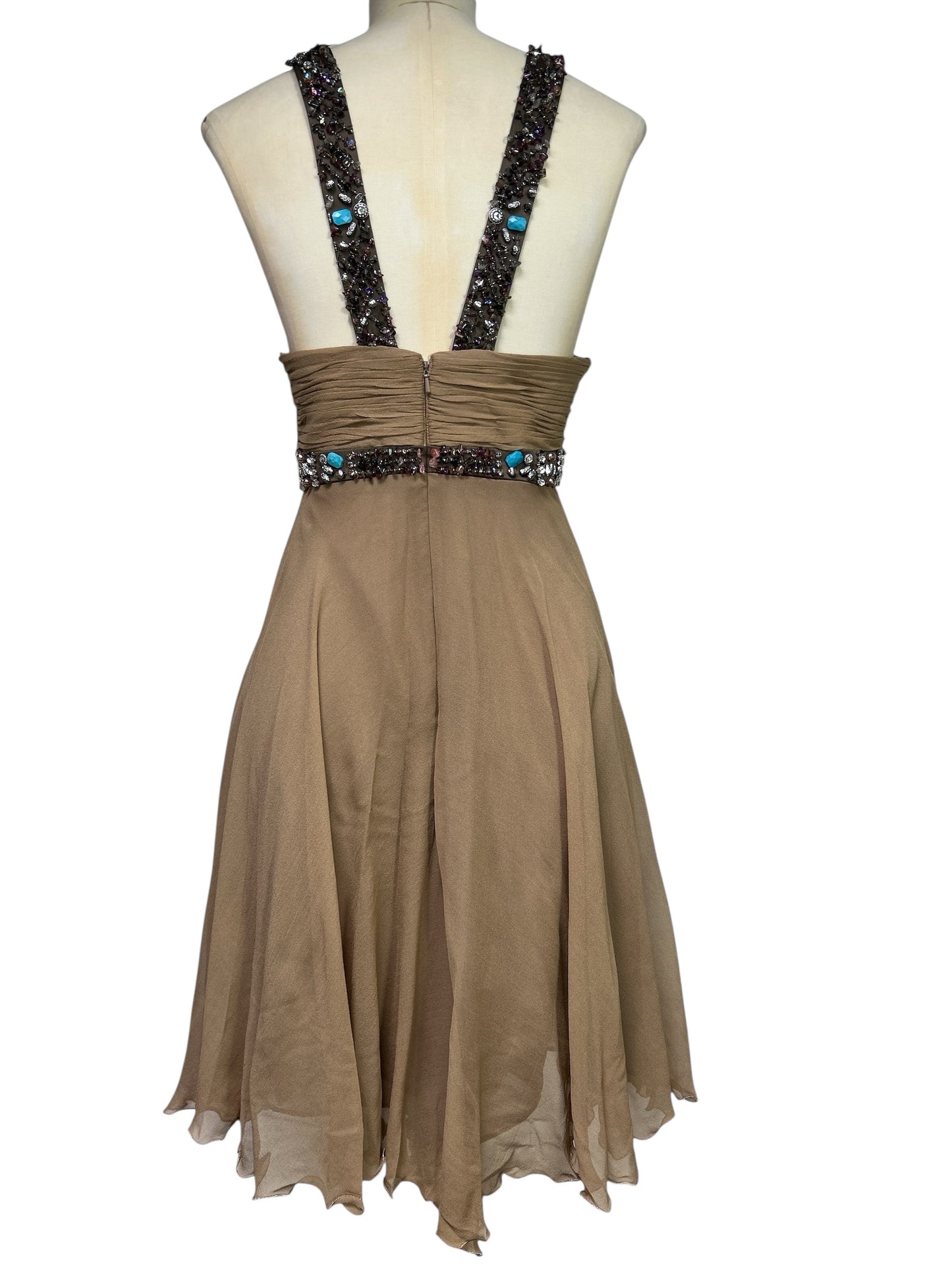 Deadstock Mandalay Silk Chiffon Dress – Size 10