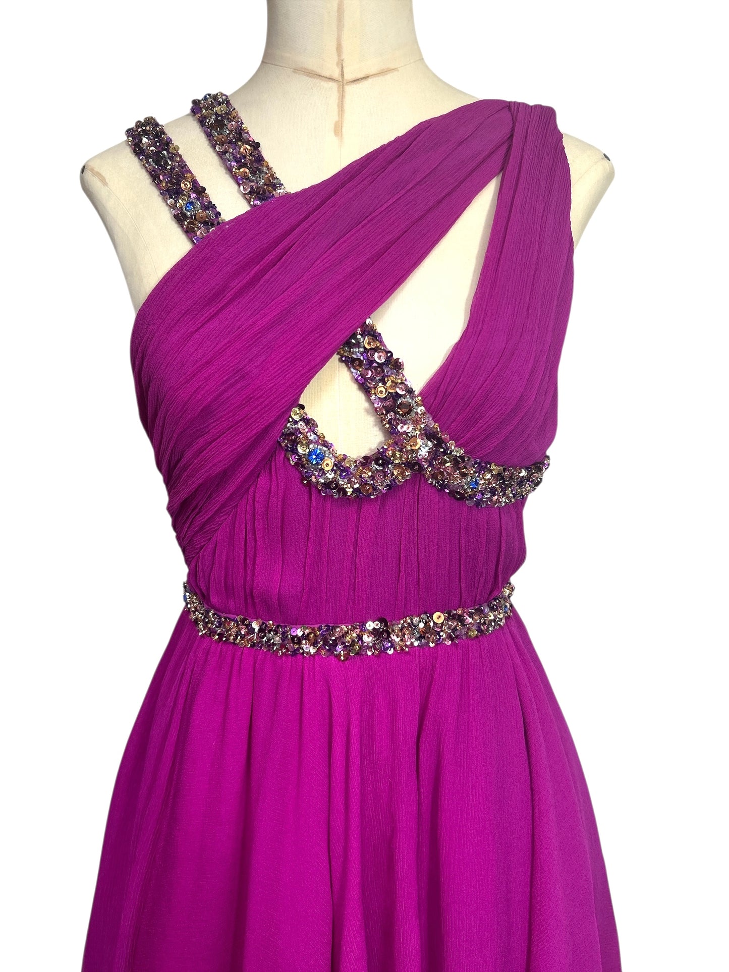 Deadstock Mandalay Silk Chiffon Dress – Size 6