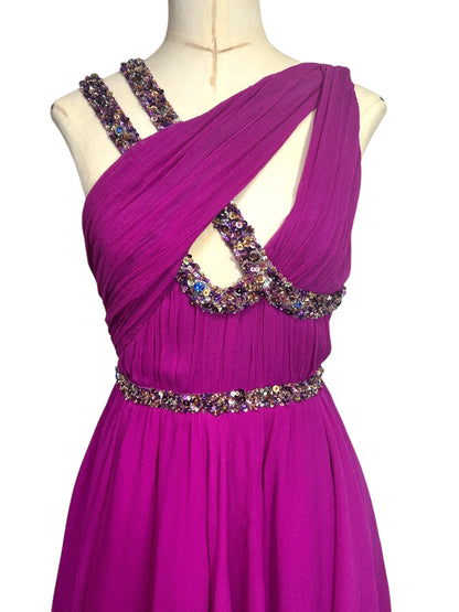 Deadstock Mandalay Silk Chiffon Dress – Size 6