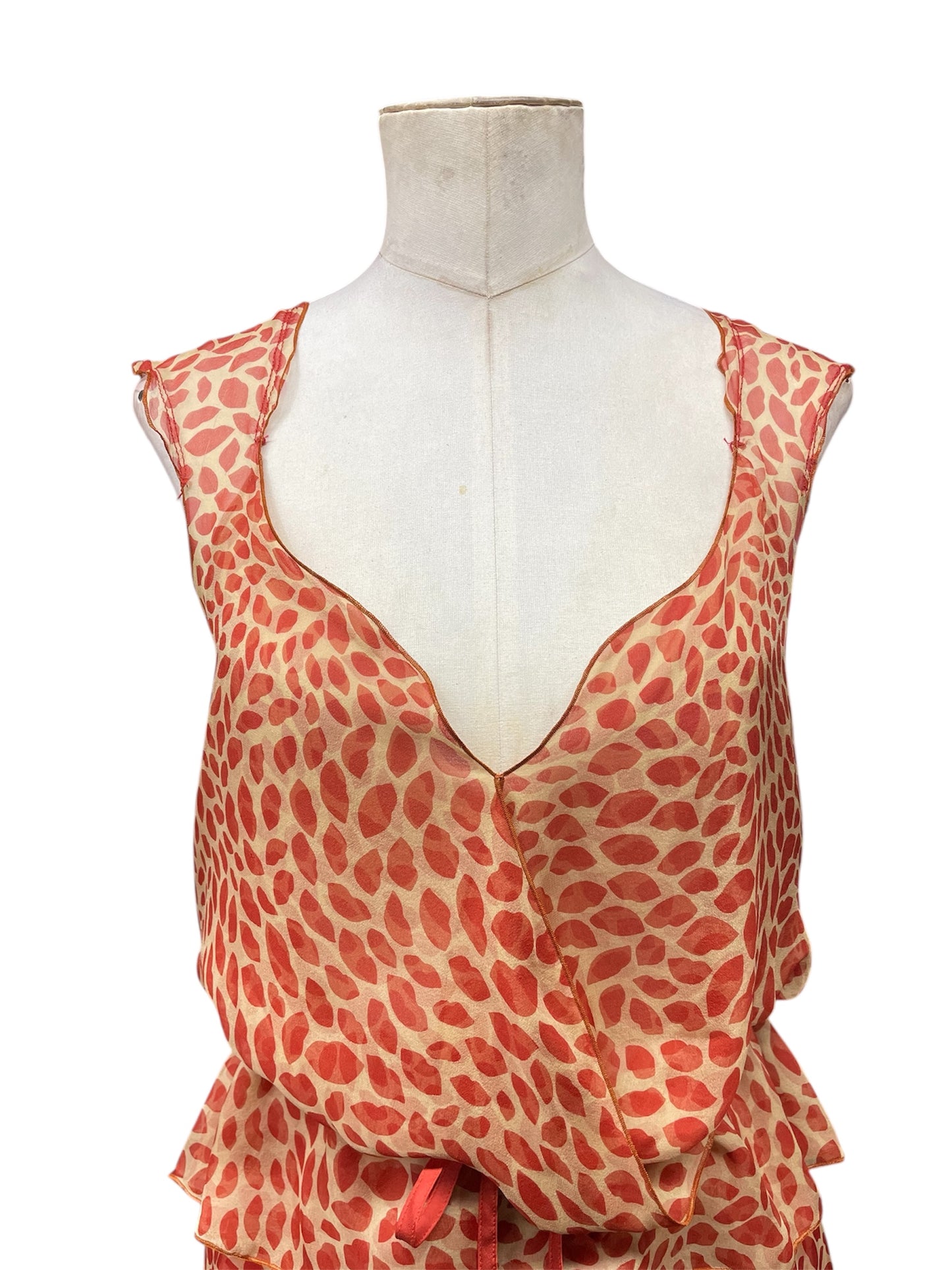 Yves Saint Laurent Rive Gauche kissy Lips Silk Set sz S M