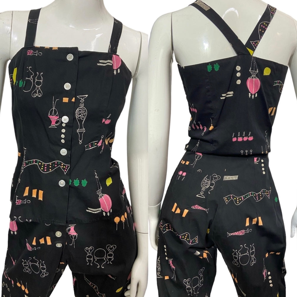 50’s Summer Tops & Pedal Pushers 3 pc Set “Apothecary Shop” Created by Jean Allen of Associated American Artists
