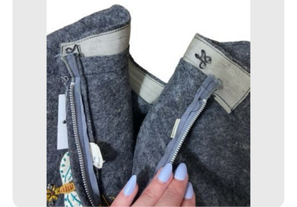 50's Felt Circle Skirt with African Safari Motif Appliqués