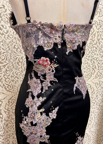 Deadstock Y2K Mandalay Silk Cocktail Dress – Size 10