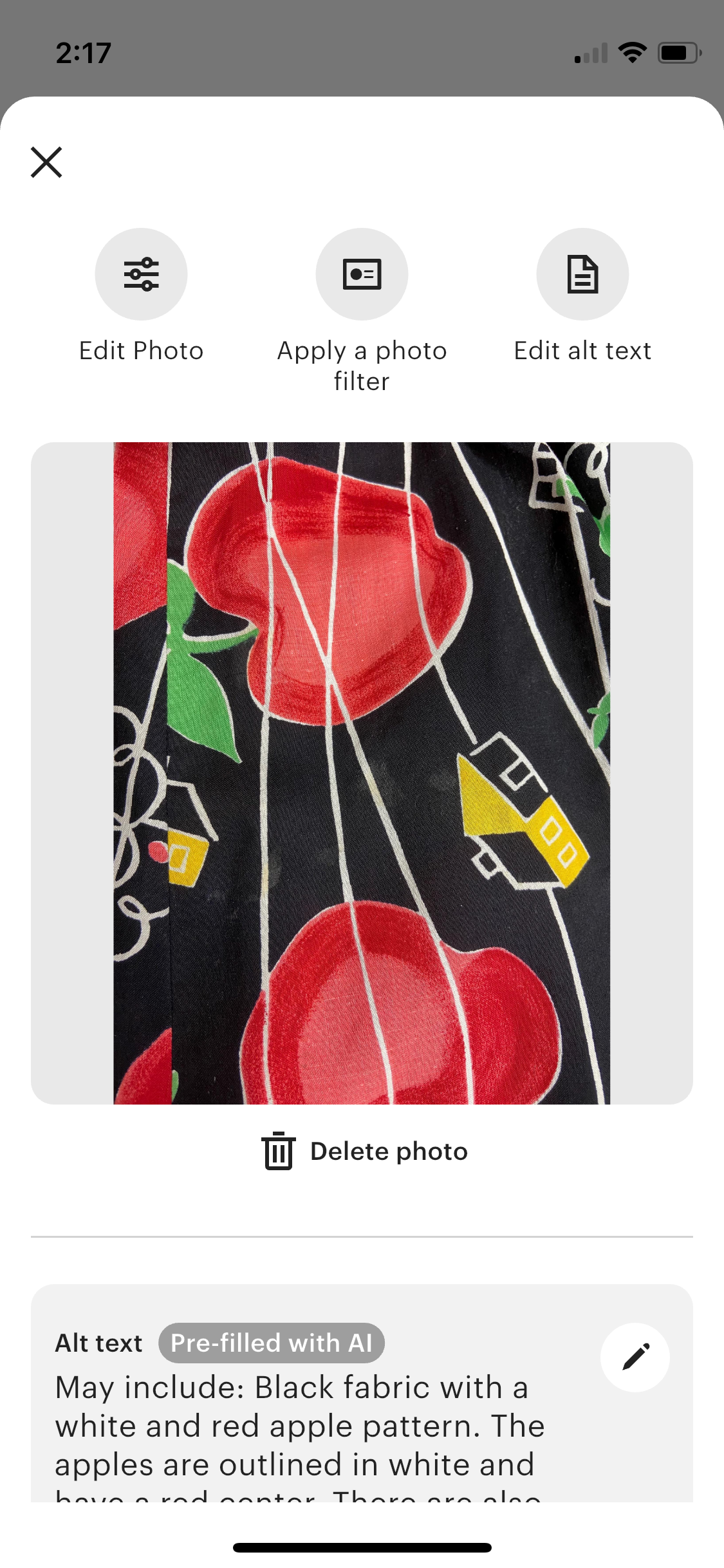 50’s Schoolhouse and Apple Novelty Print Cotton Skirt