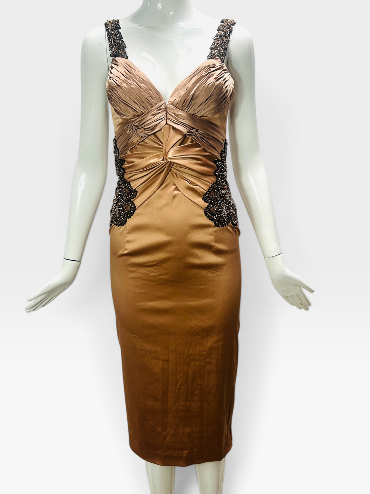 Two tone nude Mandalay ruched dress size 6