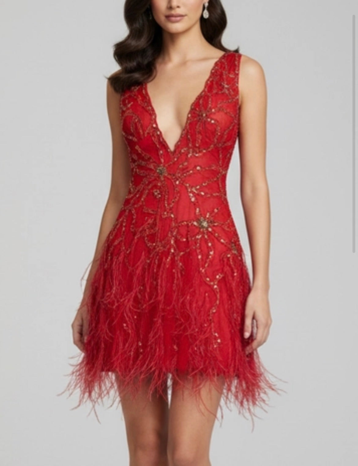 Deadstock Mandalay Beaded Ostrich Feather and Silk Party Dress — Size 4
