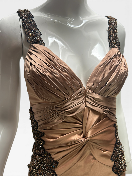 Two tone nude Mandalay ruched dress size 6