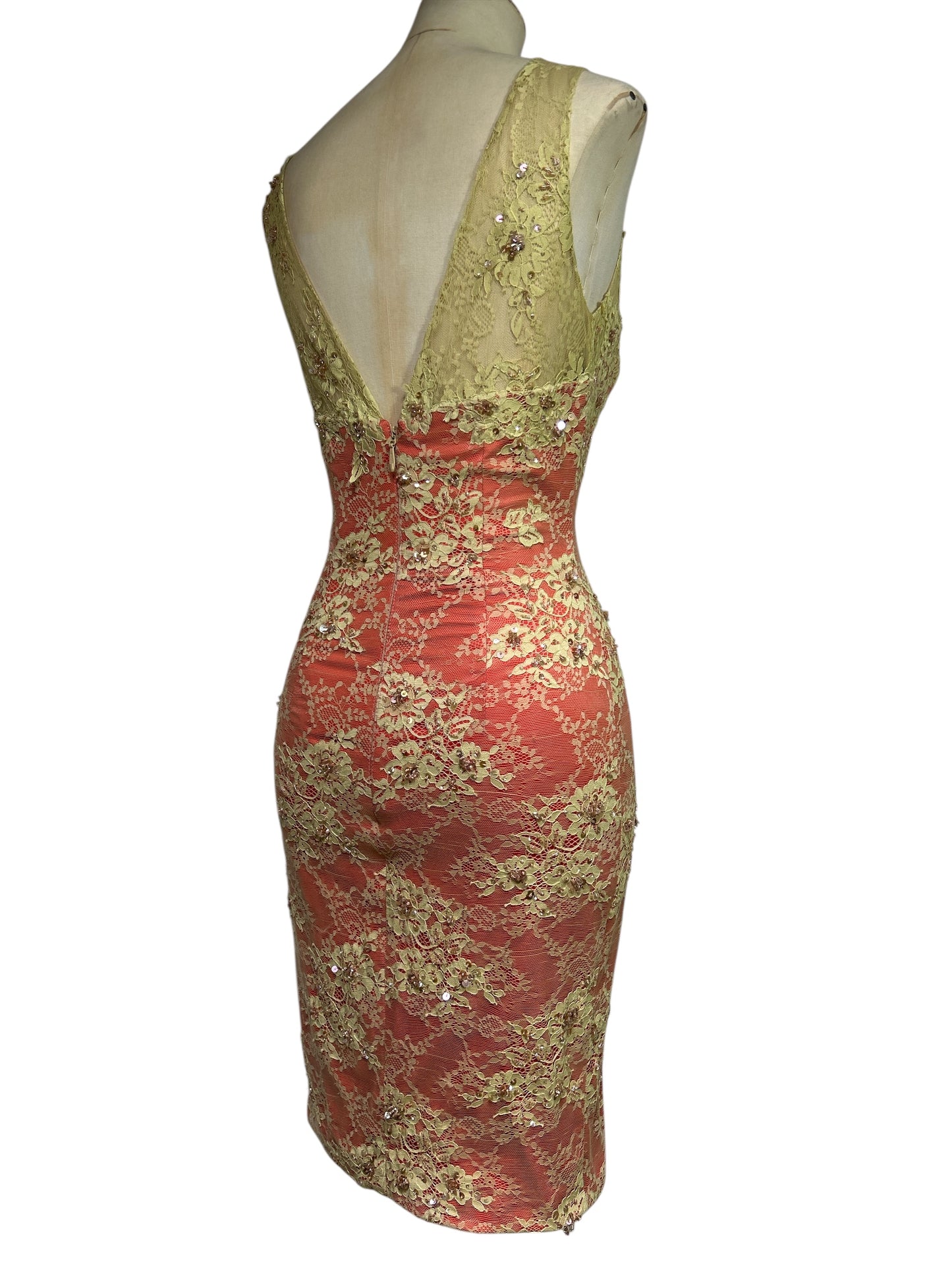 Deadstock chartreuse Lace Mandalay Dress – Size 4/6