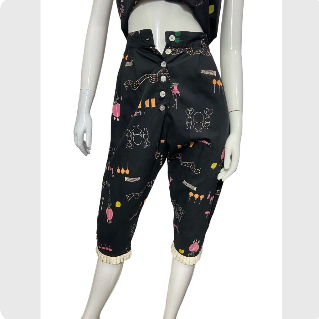 50’s Summer Tops & Pedal Pushers 3 pc Set “Apothecary Shop” Created by Jean Allen of Associated American Artists