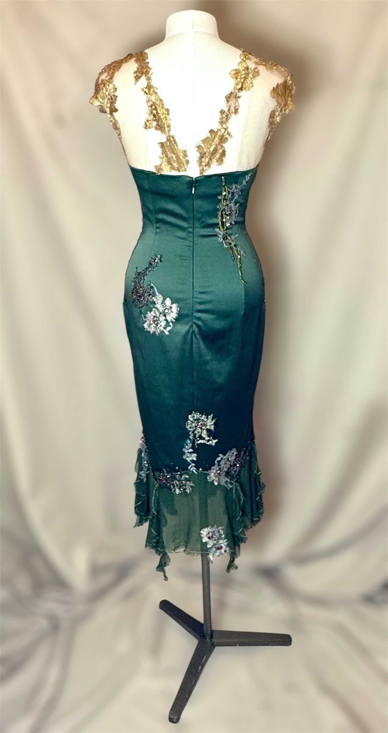Vintage Deadstock y2k Mandalay green dress sz 6