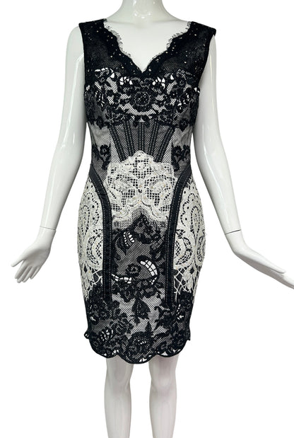 Mandalay Patchwork Lace Corset Dress – Deadstock Y2K Lingerie-Inspired Cocktail Dress | Size 6