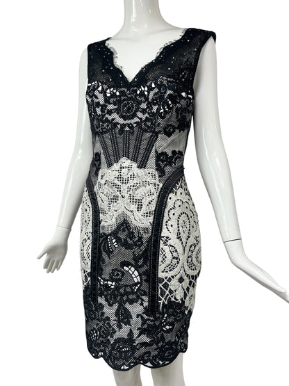 Mandalay Patchwork Lace Corset Dress – Deadstock Y2K Lingerie-Inspired Cocktail Dress | Size 6