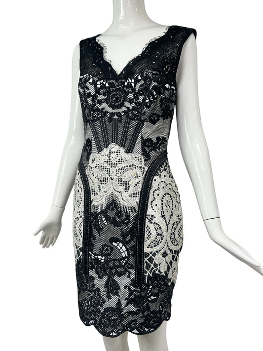 Mandalay Patchwork Lace Corset Dress – Deadstock Y2K Lingerie-Inspired Cocktail Dress | Size 6