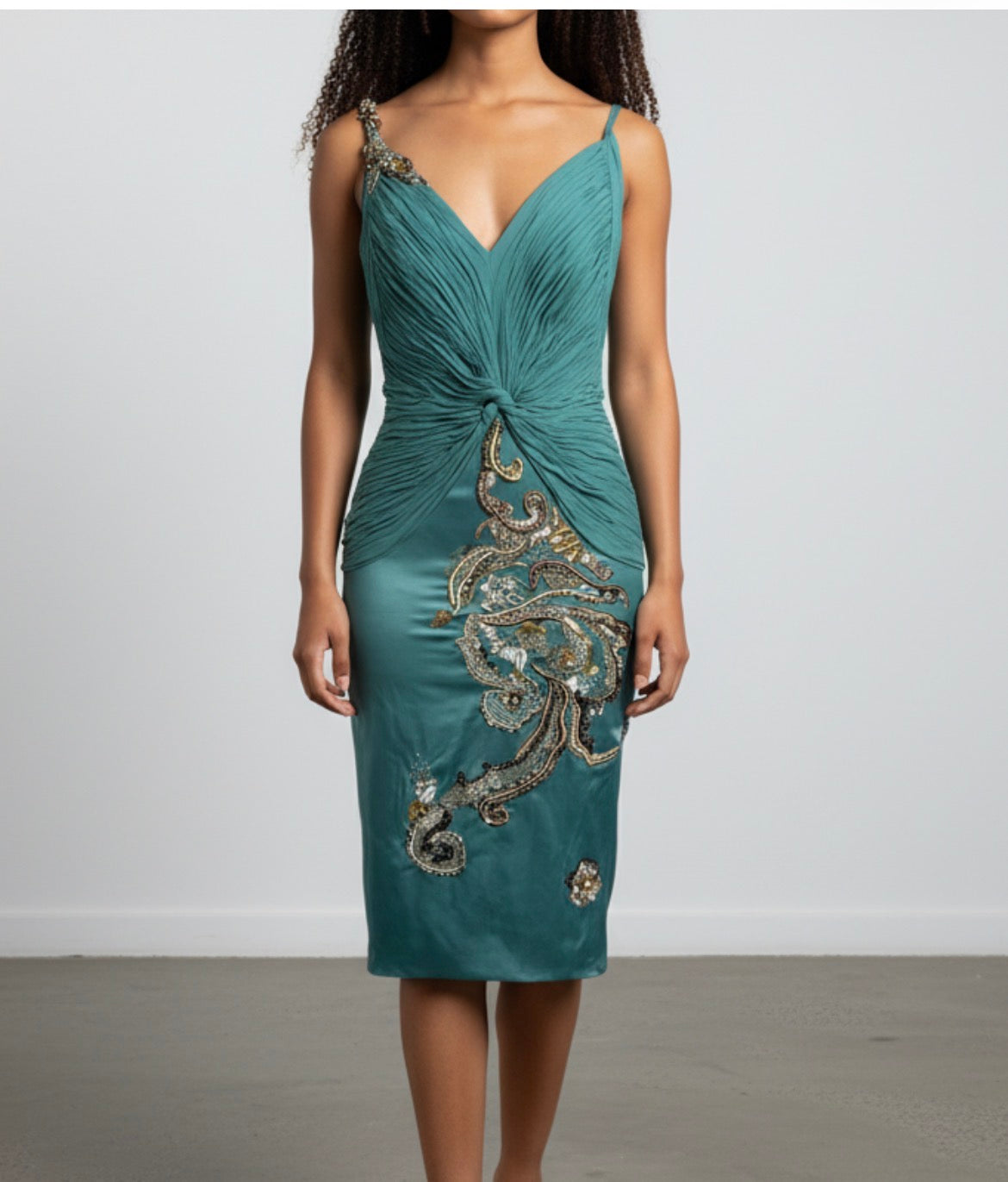 Deadstock Mandalay Robin’s Egg Blue Silk & Satin Dress — Size 6